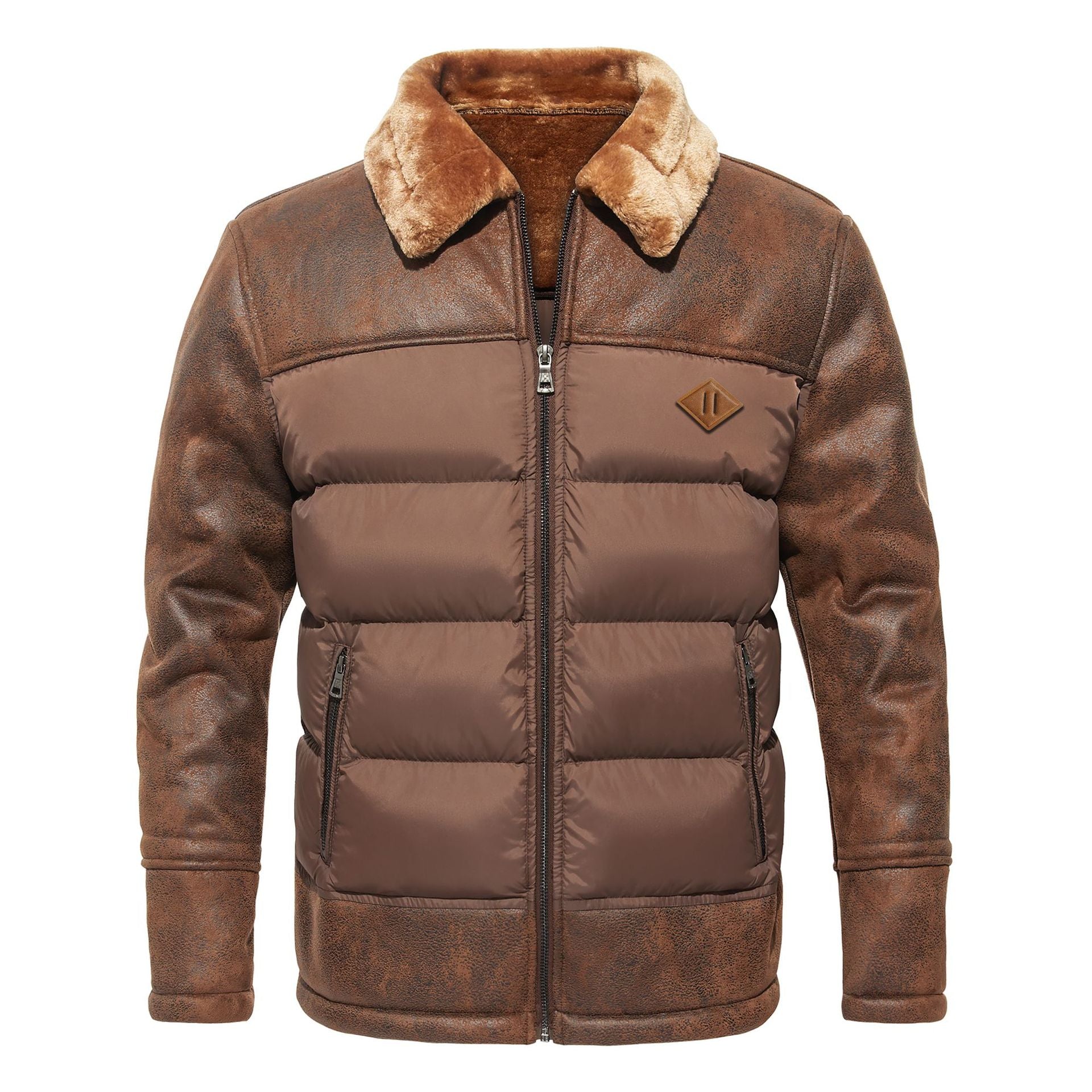 Autumn And Winter Men’s Lapel Fur Integrated Fashionable Jacket